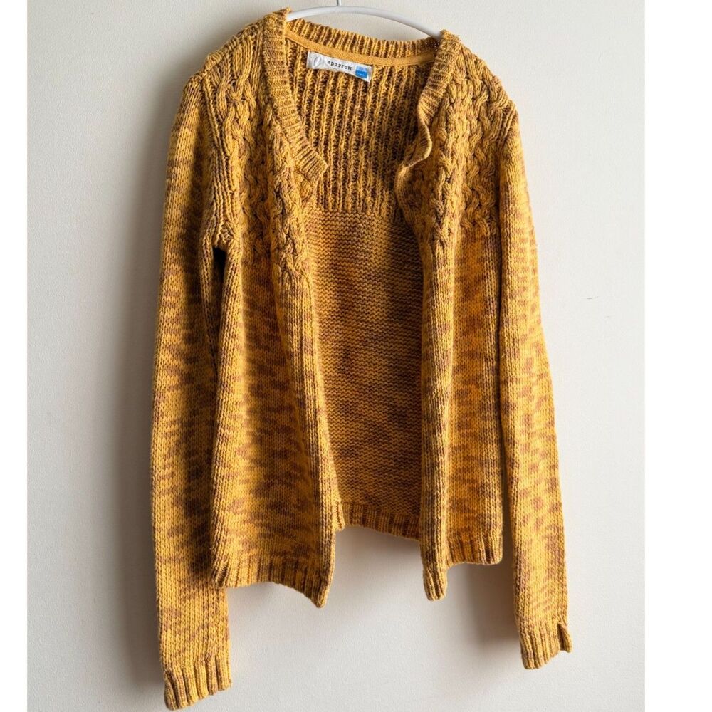 Sparrow Yellow/tan variegated cotton cardigan XS